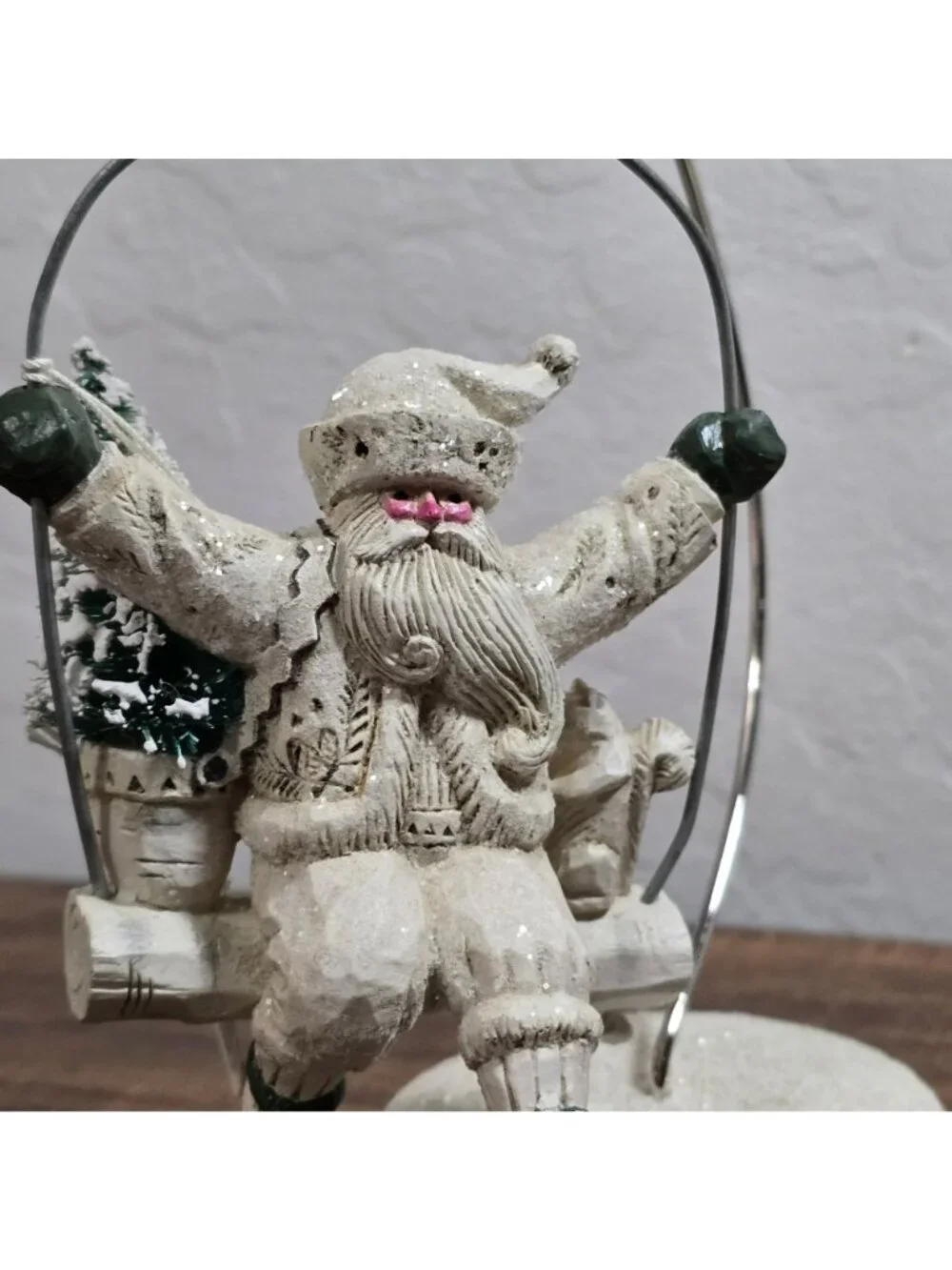 NWT Pam Schifferl Santa On Swing Ornament Midwest Cannon Falls Winter White